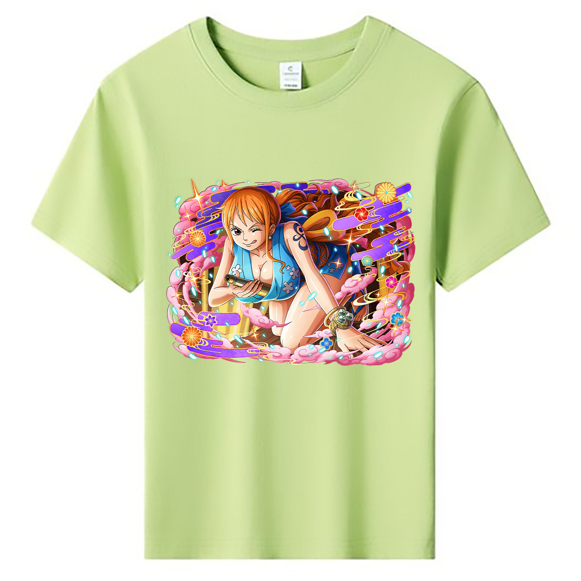（画像用） ワンピース ナミ ONE PIECE Nami 綿100％キッズTシャツ（フロントプリント）